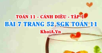 Bài 7 trang 52 SGK Toán 11 tập 1 Cánh Diều